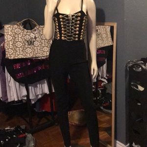 Black and gold jumpsuit
